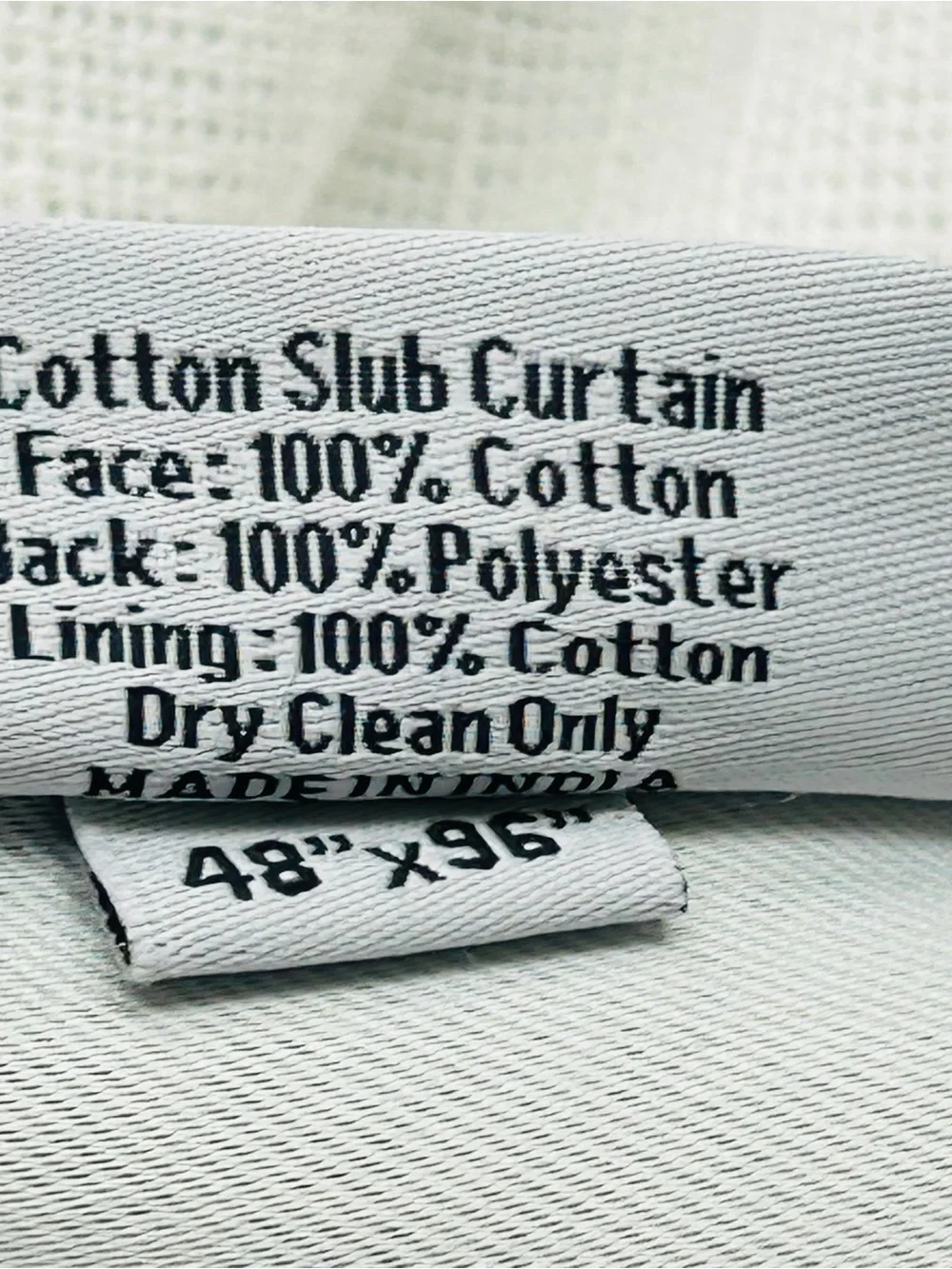 QUINCE Set Of 2 48x96 Cotton Slub Room Darkening Curtains White 0707